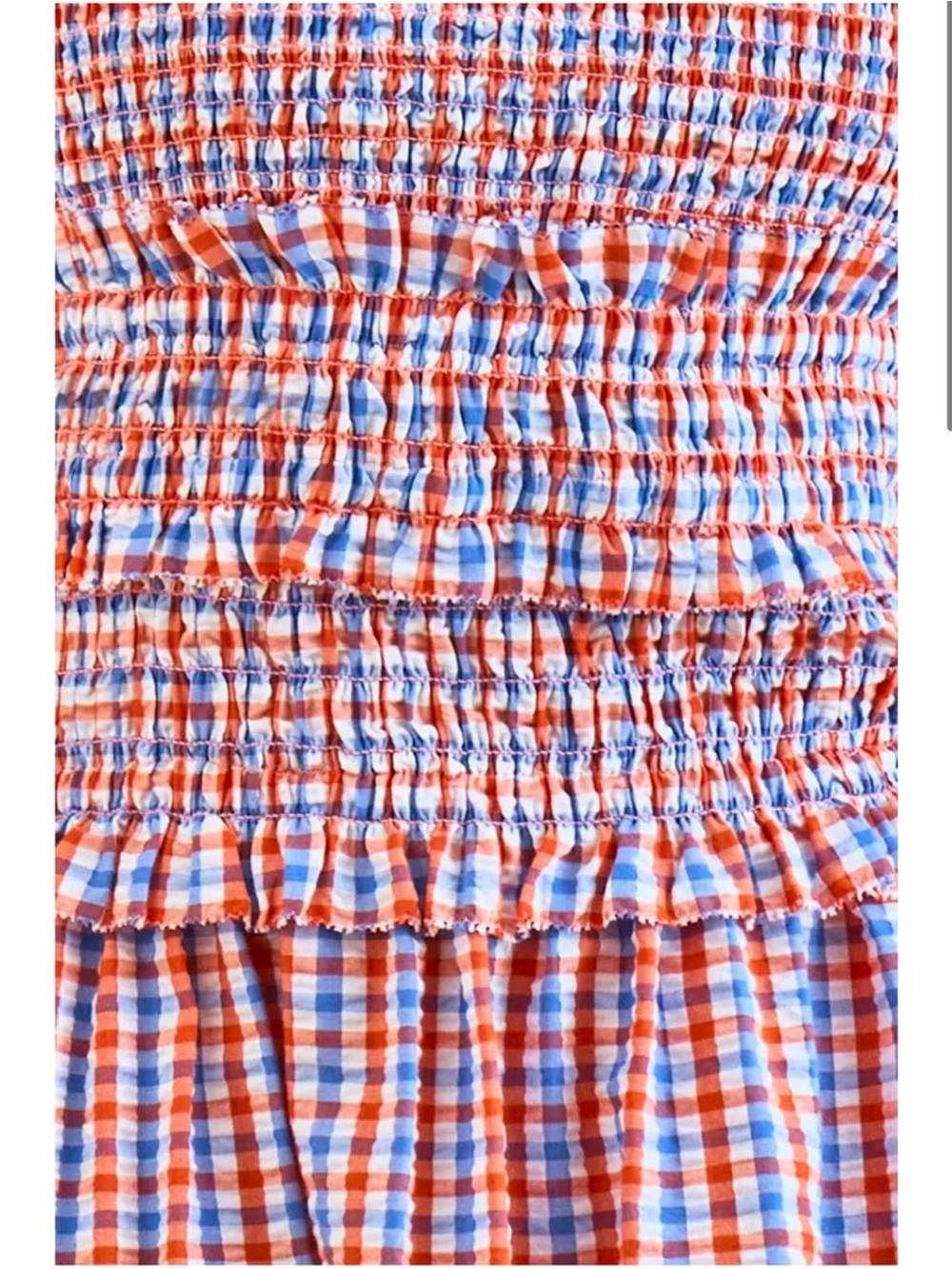 NWT HUNTER BELL Francie Lighthouse Gingham Maxi Red White Blue Sundress Smocked - Picture 6 of 11